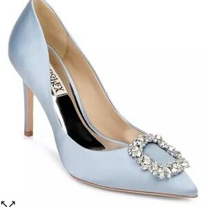 Badgley Mischka Women's Cher Ornamented Stiletto Evening Pumps - Azure Blue